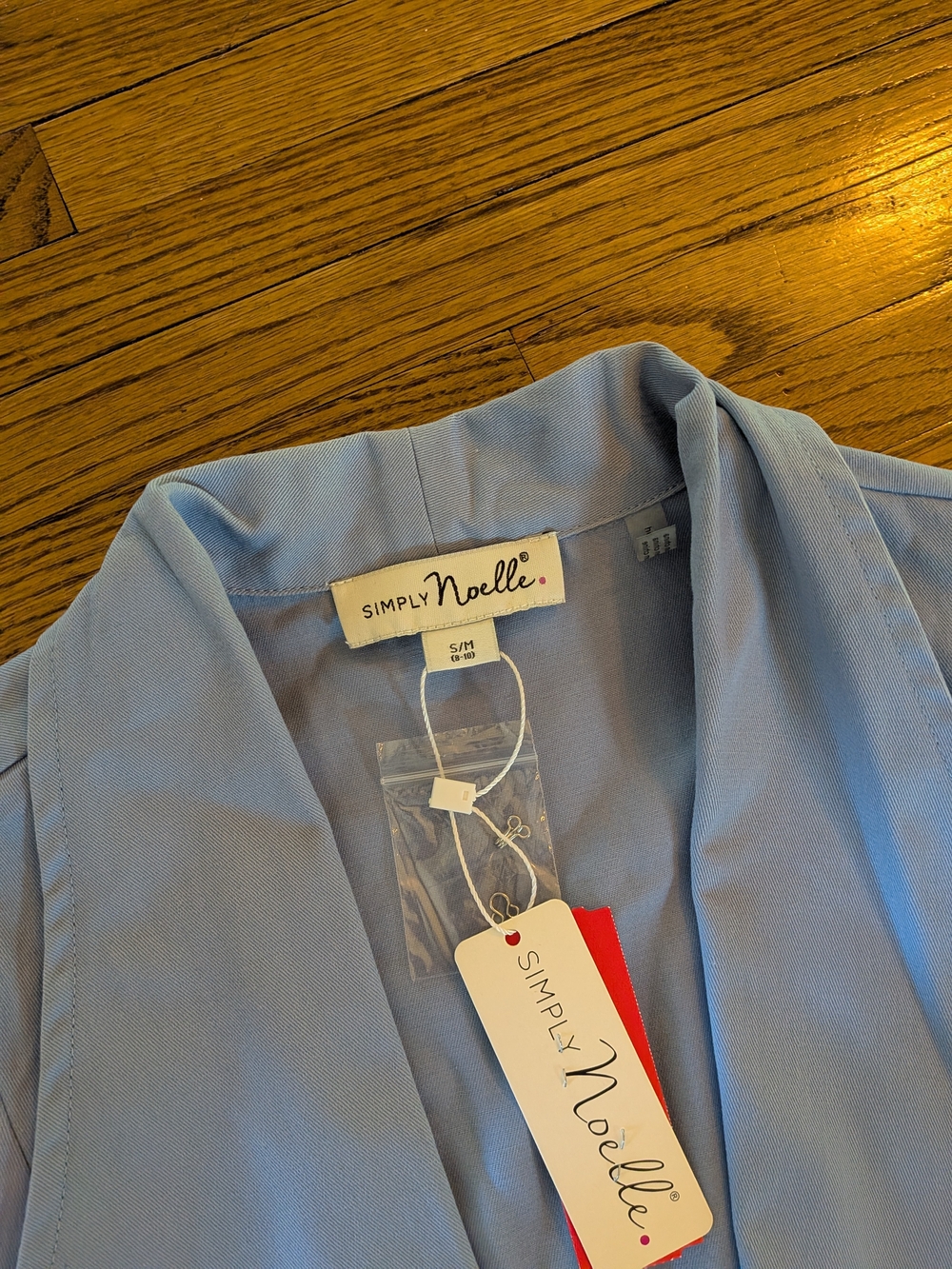 Simply Noelle Light Blue Two In One Zippered Blazer Jacket - Picture 4 of 5